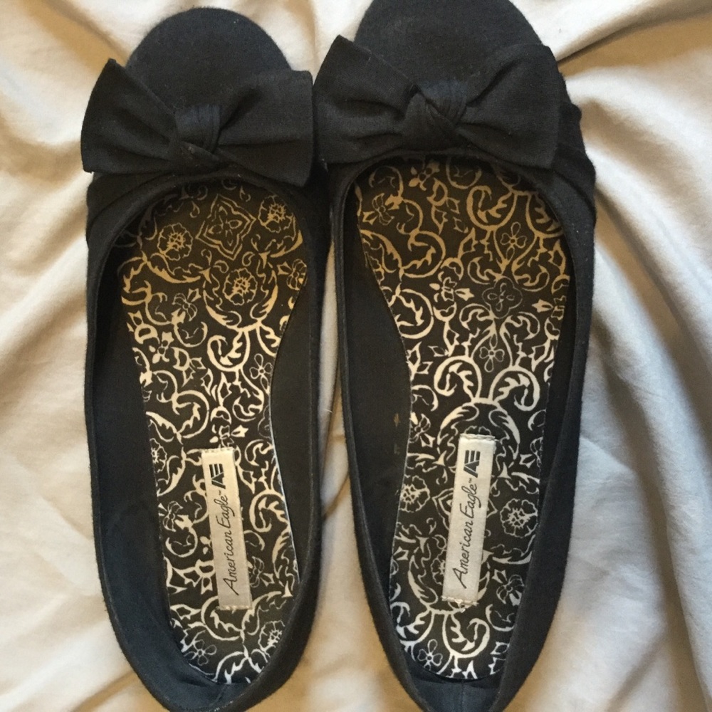 Cute Black Flats with Bow